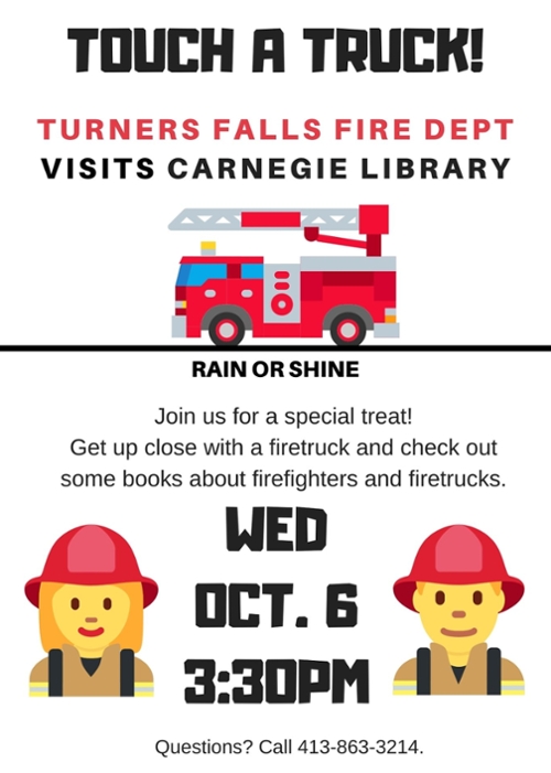 Turners Falls Fire Dept. Visits Carnegie Library